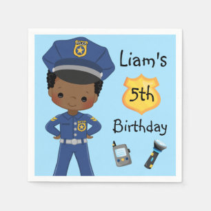 Serviette En Papier Garçons Police Officier Cop Birthday Party