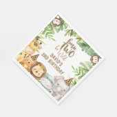 Serviette En Papier Garçons Safari Animaux Deux Sauvages Anniversaire (Coin)