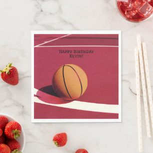 Serviette En Papier Garçons Sports modernes Enfants Cour Rouge Basket