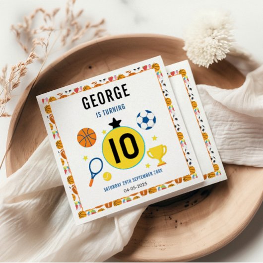 Serviette En Papier Garçons Sports modernes fête d'anniversaire | Thèm