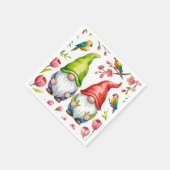 Serviette En Papier Garden Gnomes with Tropical Parrots  (Coin)