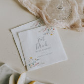 Serviette En Papier Garden Wildflower Eat Drink We're Married Wedding