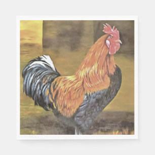 Serviette En Papier Garder les poulets de l'agriculture de l'art coq