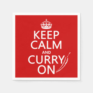 Serviette En Papier Gardez le calme et le curry allumés