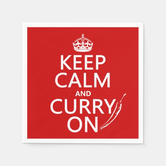 Serviette En Papier Gardez le calme et le curry allumés (Devant)