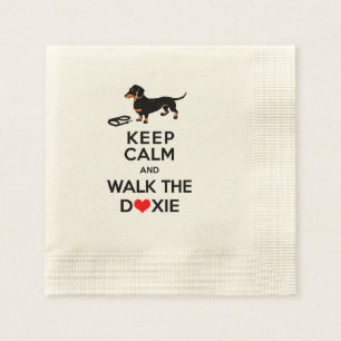 Serviette En Papier Gardez le calme et marchez le Doxie ! Teckel