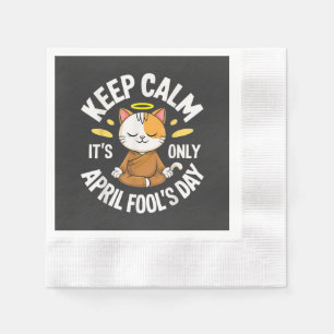 Serviette En Papier Gardez votre calme, c'est juste le poisson d'avril