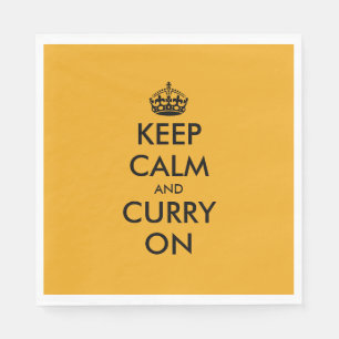 Serviette En Papier Gardez votre calme et continuez avec un curry drôl
