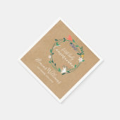 Serviette En Papier Garland floral rustique Première communion sainte (Coin)