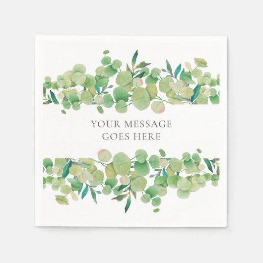 Serviette En Papier Garland verdoyant d'Eucalyptus (Devant)