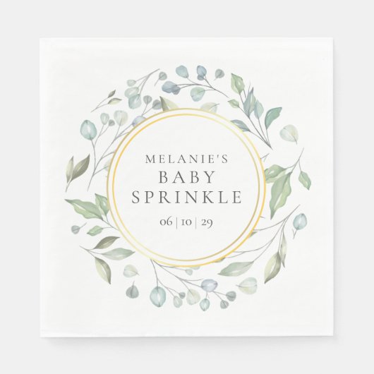Serviette En Papier Garland verdure Bébé Sprinkle / Douche (Devant)