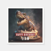 Serviette En Papier Gâteau à la crème à thème Dinosaur - Anniversaire (Devant)