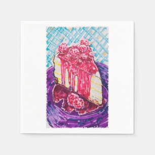 Serviette En Papier Gâteau aux framboises