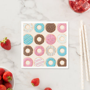 Serviette En Papier Gâteau bébé Shower Donut saupoudré de bonheur