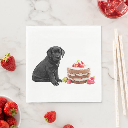 Serviette En Papier Gâteau - Black Lab (En situation)