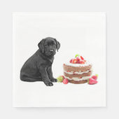 Serviette En Papier Gâteau - Black Lab (Devant)
