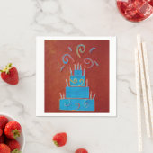 Serviette En Papier Gâteau bleu (En situation)