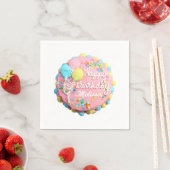 Serviette En Papier Gâteau d'anniversaire avec nom (En situation)