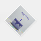 Serviette En Papier Gâteau d'anniversaire bleu (Coin)