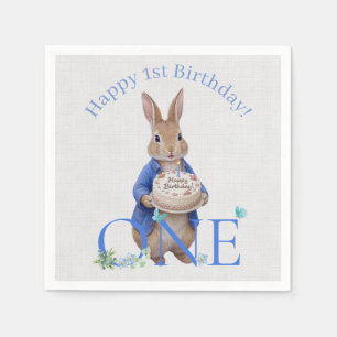 Serviette En Papier Gâteau d'anniversaire classique de lapin Premier A
