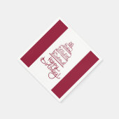 Serviette En Papier Gâteau D'Anniversaire Rouge Et Blanc Joyeux (Coin)