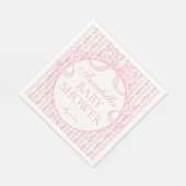 Serviette En Papier Gâteau de Baby Shower Fleuris Élégant Vintage Rose (Coin)