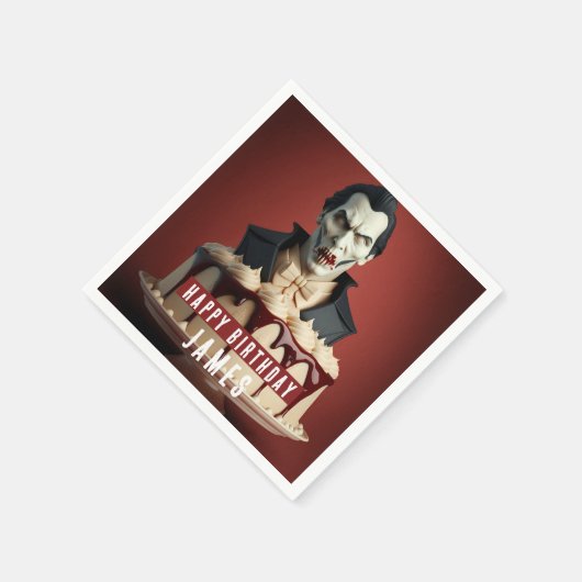 Serviette En Papier Gâteau de crème à thème Dracula Vampire - Annivers (Coin)