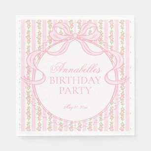 Serviette En Papier Gâteau de fête d'anniversaire floral fantaisie vin