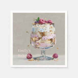 Serviette En Papier Gâteau de fête d'anniversaire floral peinture à l'