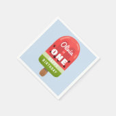 Serviette En Papier Gâteau de glace pastèque mignon pour 1er anniversa (Coin)