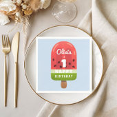 Serviette En Papier Gâteau de glace pastèque mignon pour 1er anniversa