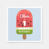 Serviette En Papier Gâteau de glace pastèque mignon pour 1er anniversa (Devant)