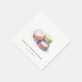 Serviette En Papier Gâteau de mariage Macarons français à l'aquarelle (Coin)