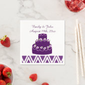 Serviette En Papier Gâteau de mariage violet (En situation)