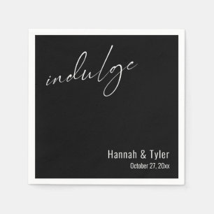 Serviette En Papier Gâteau Élégant Noir Cocktail de Mariage Indulge
