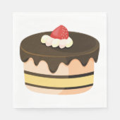 Serviette En Papier Gâteau Et Fraise (Devant)