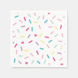 Serviette En Papier Gâteau et glace à la crème avec paillettes d'anniv