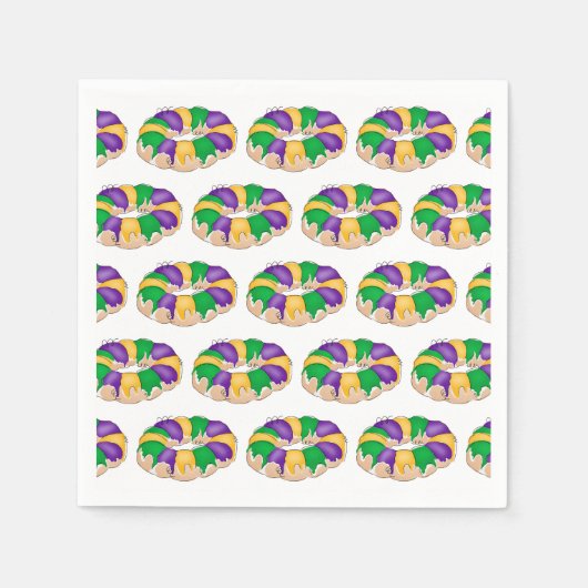 Serviette En Papier Gâteau Mardi Gras King (Devant)