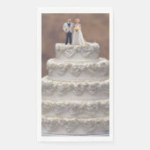 Serviette En Papier Gâteau Mariage Blanc De Cinq Niveaux Avec Couple D (Devant)