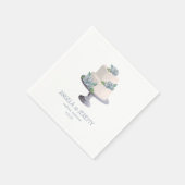 Serviette En Papier Gâteau Mariage Succulent Violet (Coin)