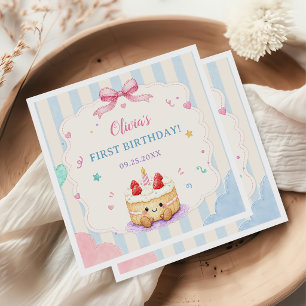 Serviette En Papier Gâteau Mignon 1ère Fête d'Anniversaire