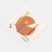 Serviette En Papier Gâteau Neutre Abstrait Anniversaire Avec Bougies M (Coin)