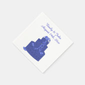 Serviette En Papier Gâteau royal bleu Mariage (Coin)
