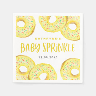 Serviette En Papier Gâteaux Donuts Jaune à l'Eau Colorés Baby Sprinkle