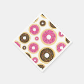 Serviette En Papier Gâteaux Donuts Rose & Marron avec Décorations Mode (Coin)