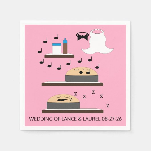 Serviette En Papier Gâteaux Mariages non gelés : (Devant)