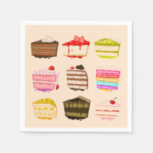 Serviette En Papier Gâteaux mignons fête du thé l'après-midi