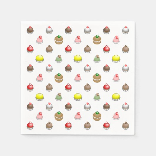 Serviette En Papier Gâteaux petits colorés (Devant)