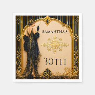 Serviette En Papier Gatsby années folles fille flapper 30ème anniversa