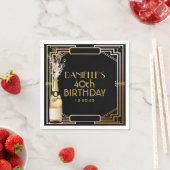 Serviette En Papier Gatsby Art Déco Anniversaire Napkin personnalisé (En situation)
